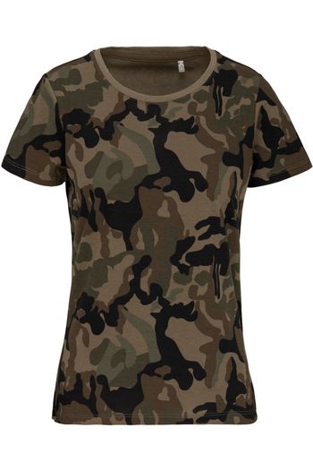 Camo short-sleeved t-shirt for women k3031 - Olive camouflage