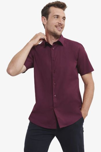 Image produit Chemise Stretch Ajustée Manches Courtes Homme Camisa entallada de hombre 0r947m0