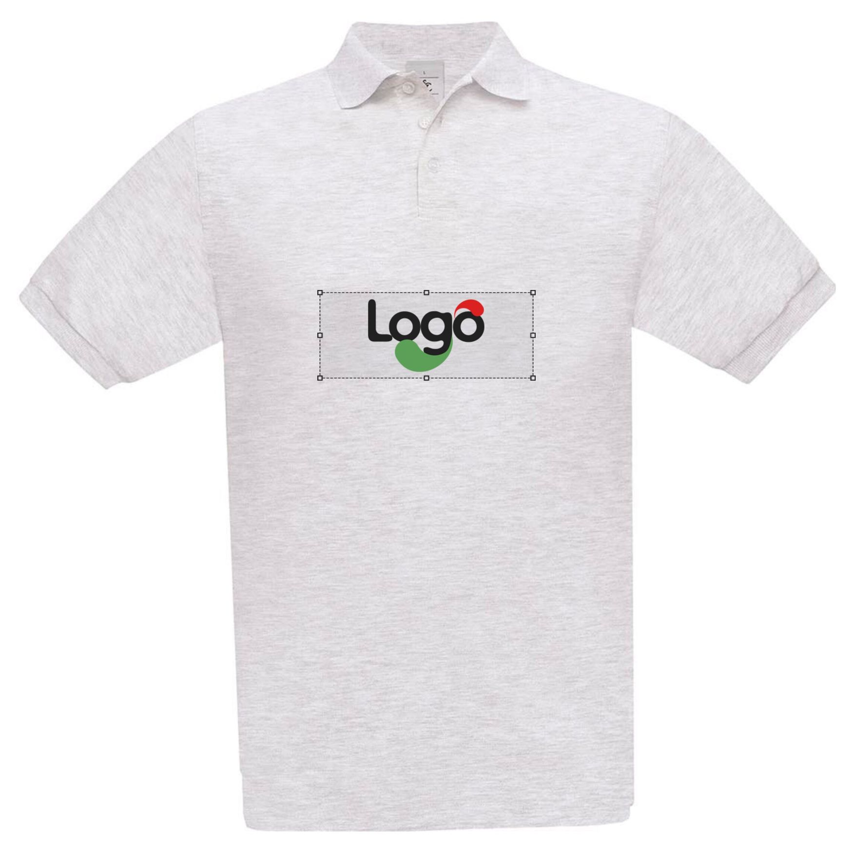 Polo cotone bottoni pu409 personalizzazione - Blanc chiné