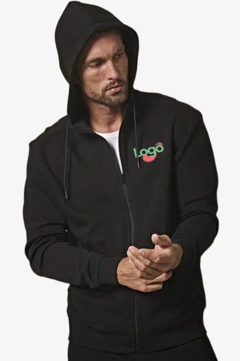 Image produit Gerippter Kapuzen-Sweatjacke mit Reißverschluss 5508