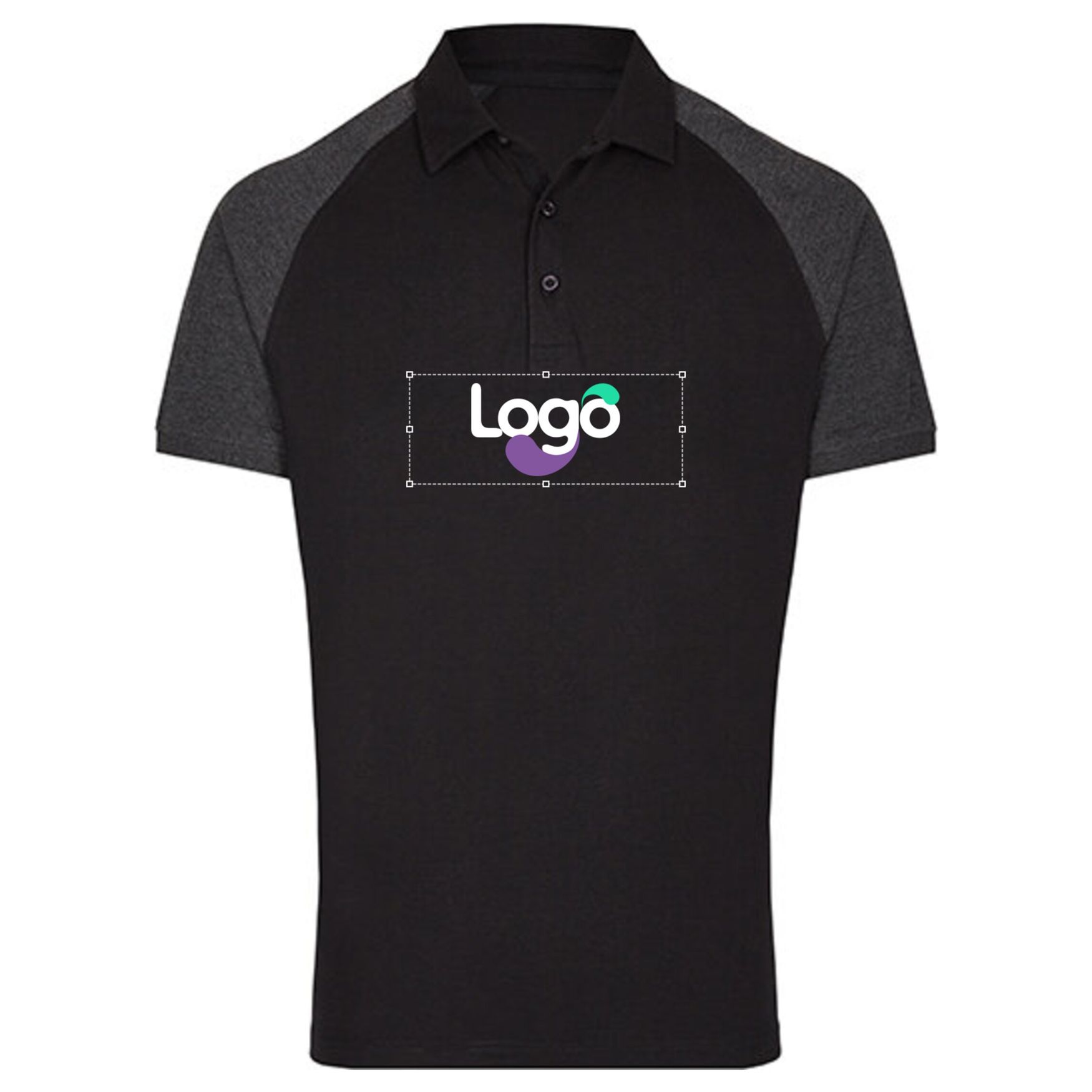 My mate - polo de hombres - Polo de algodón tricotado personalizable con su visual my410 - Black heather black