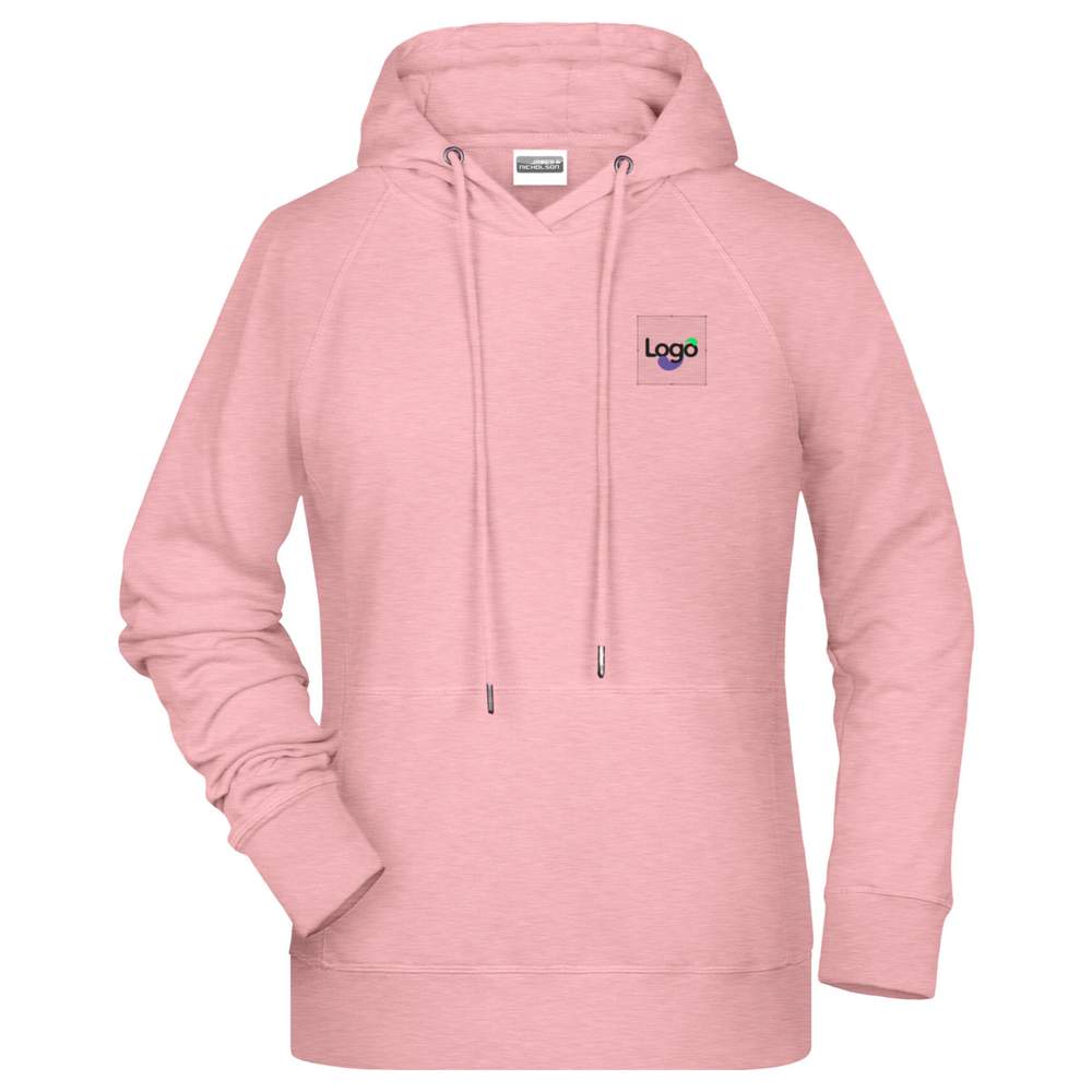 Camisa de moletom com capuz 8023 personalização - Rose melange