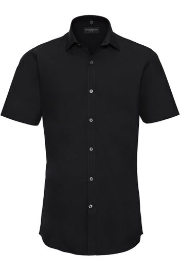 Camisa de manga curta ajustada para homem com esticamento máximo r-961m-0 - Black