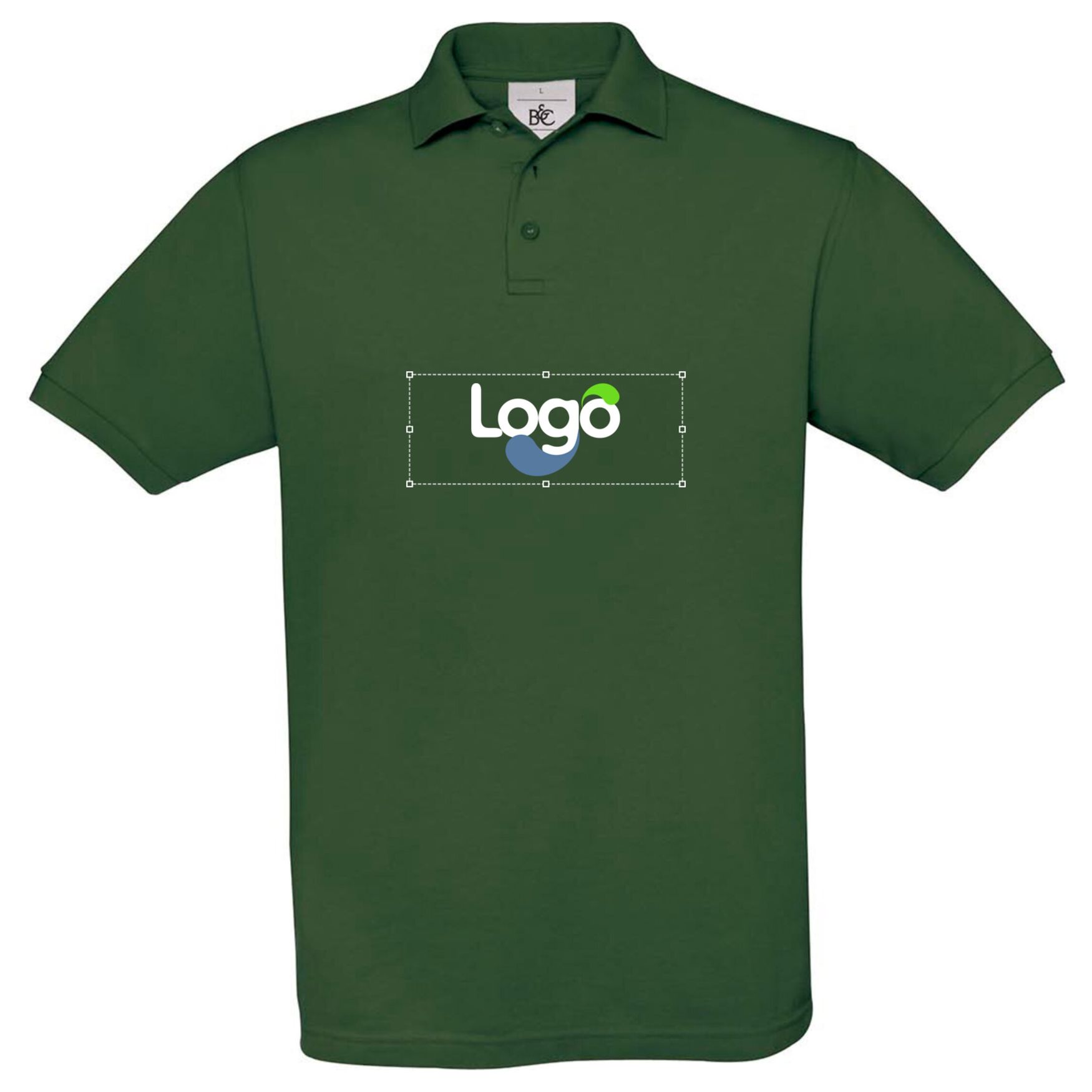 Polo coton boutons pu409 personnalisation - Bottle green