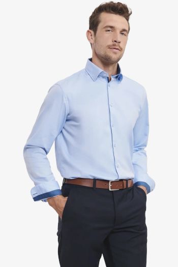 Image produit Chemise Contrastée à Chevrons Cintrée Manches Longues Homme Shirt 0r964m0