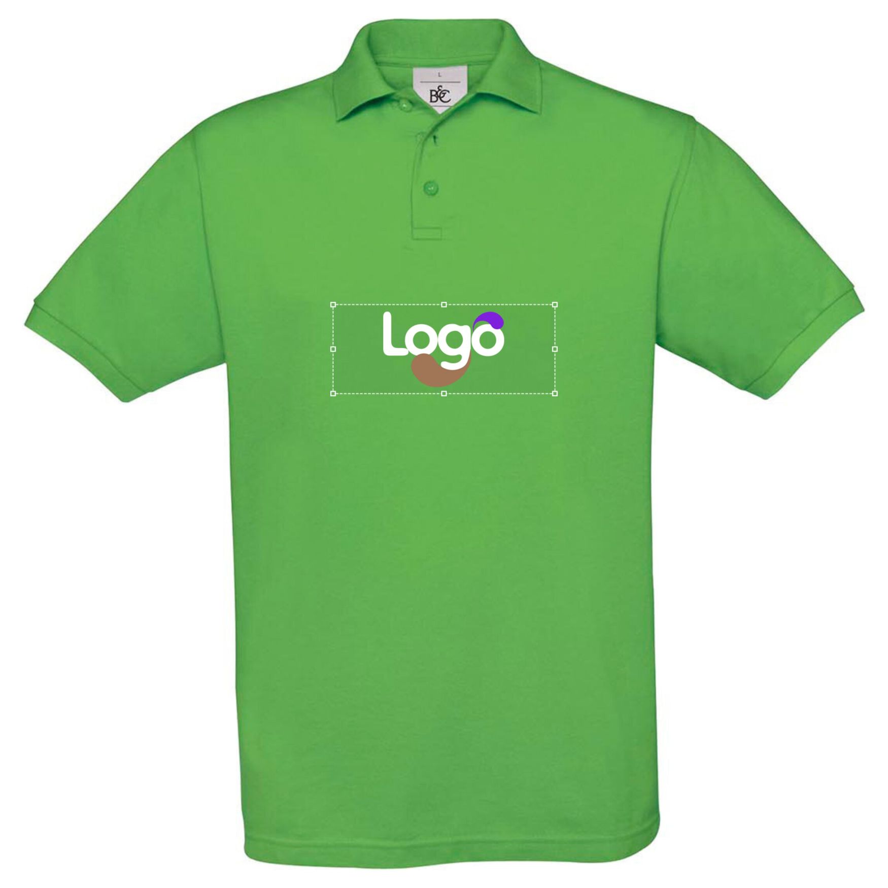 Polo coton boutons pu409 personnalisation - Real green