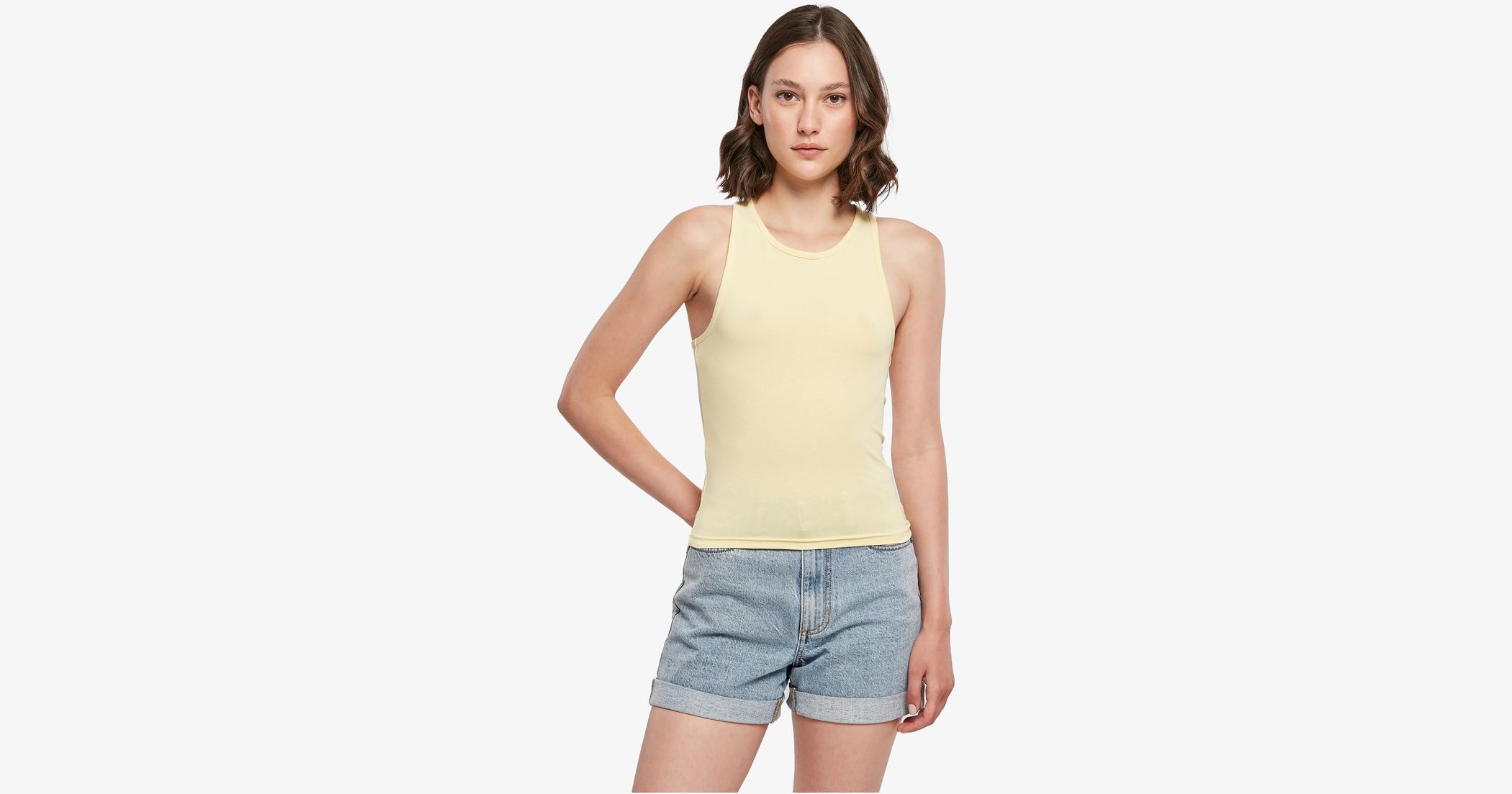 Débardeur Femme Long Et Ample En Coton 100% – Toutes Tailles XS-5XL – Marque Build Your Brand – Neuf