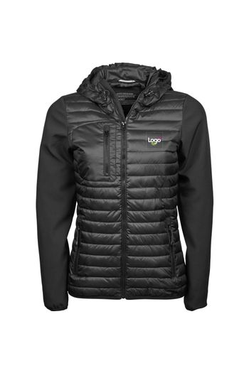 Women's hooded crossover jacket 9629 - Black / Black