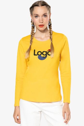 Image produit Camiseta de manga comprida com gola redonda para mulher k383