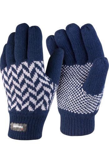 Pattern thinsulate glove luva r365x - Navy / Grey