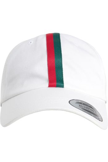 Stripe dad hat Gorra 6245ds - White / Fire red / Green