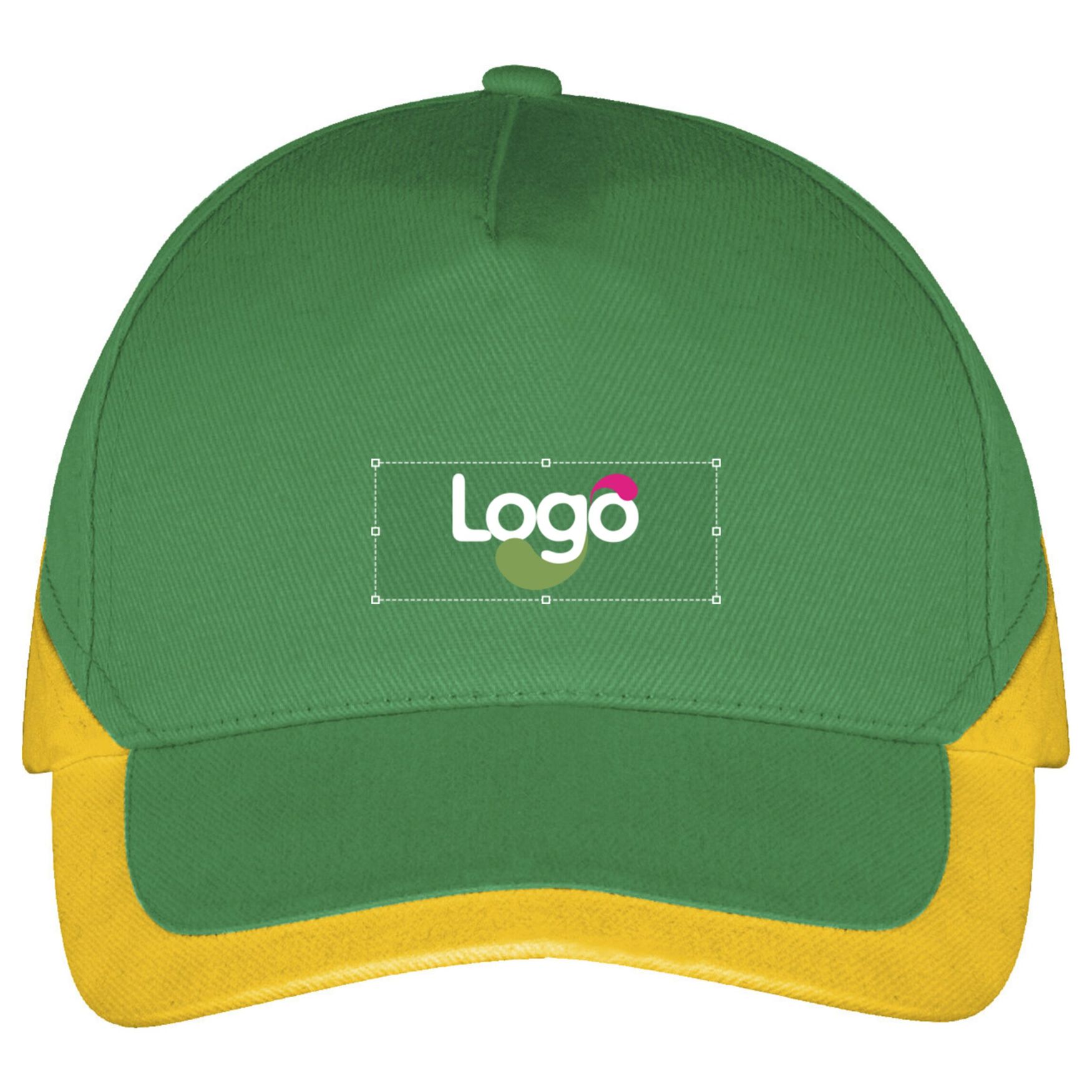 Caschetto Booster cotone ricamato visiera personalizzato 00595 - Vert prairie ja