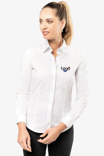 Image produit Camicia maniche lunghe in cotone elastan donna k530