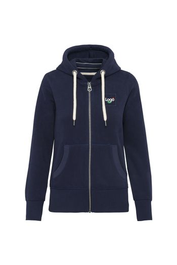Zipped hooded vintage sweater for women kv2307 - Vintage navy
