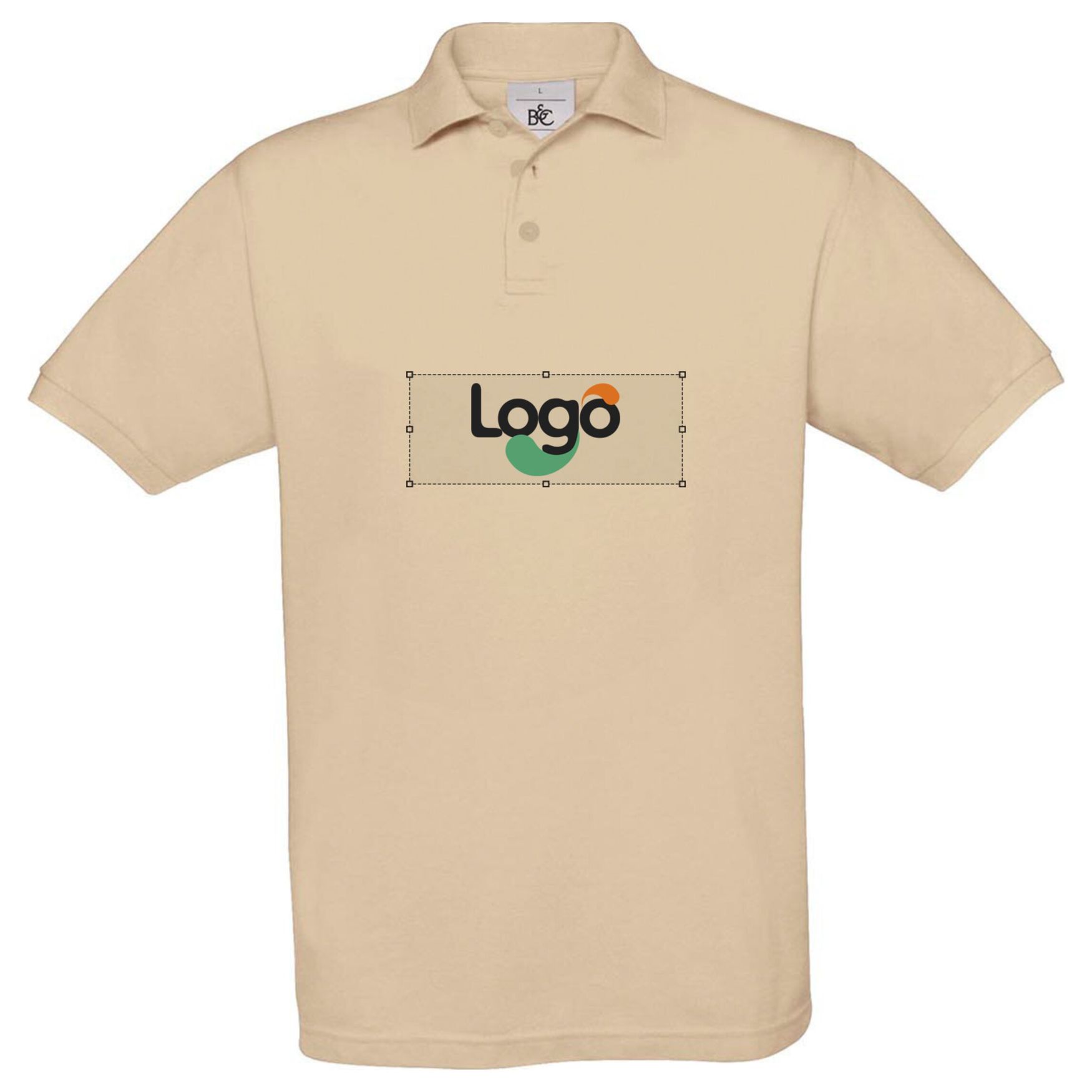 Polo coton boutons pu409 personnalisation - Sand