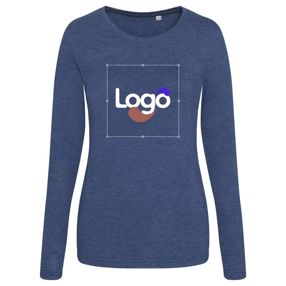 Girlie triblend t manica lunga jt002f personalizzazione - Heather navy