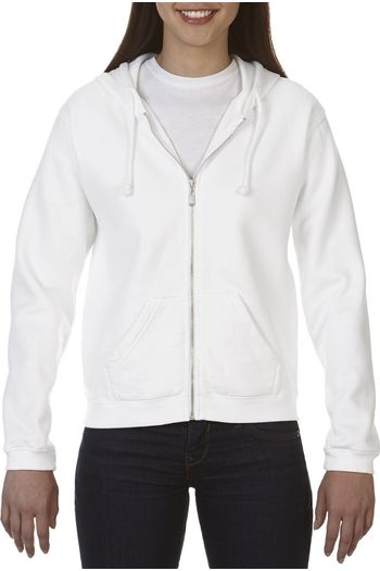 Mocassim feminino com zíper completo Sweat capuz metal algodão 1598 - White