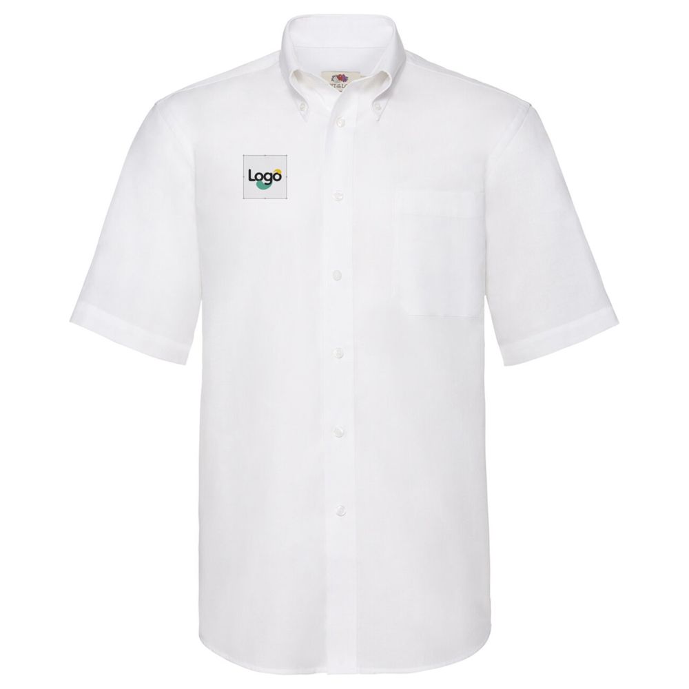 Camicia a maniche corte Oxford 65-112-0 personalizzata - Blanc