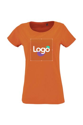Milo women koszula z bawełny ekologicznej 02077 - Orange