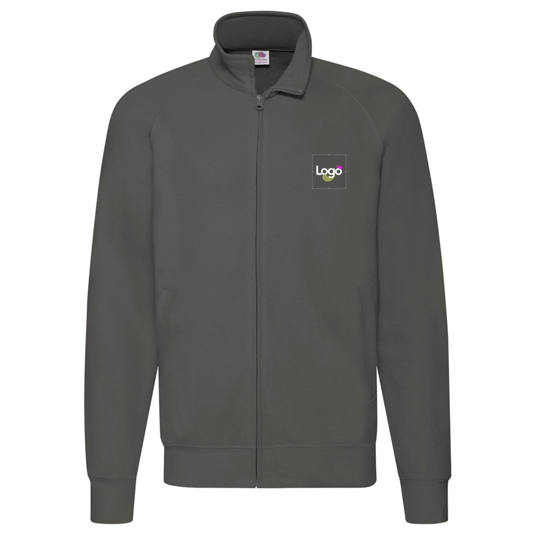 Lightweight sweat jacket 62-160-0 personnalisation - Graphite clair