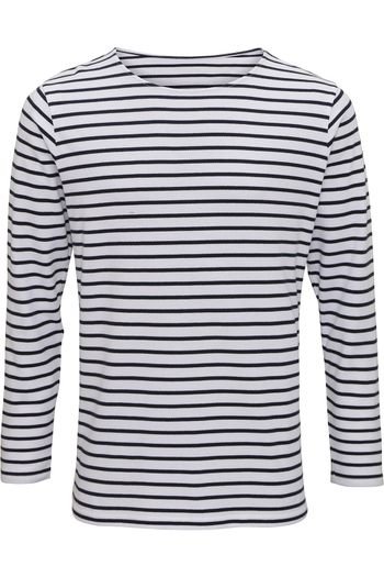 T-shirt zeemansstrook « coastal » man aq070 - White / Navy