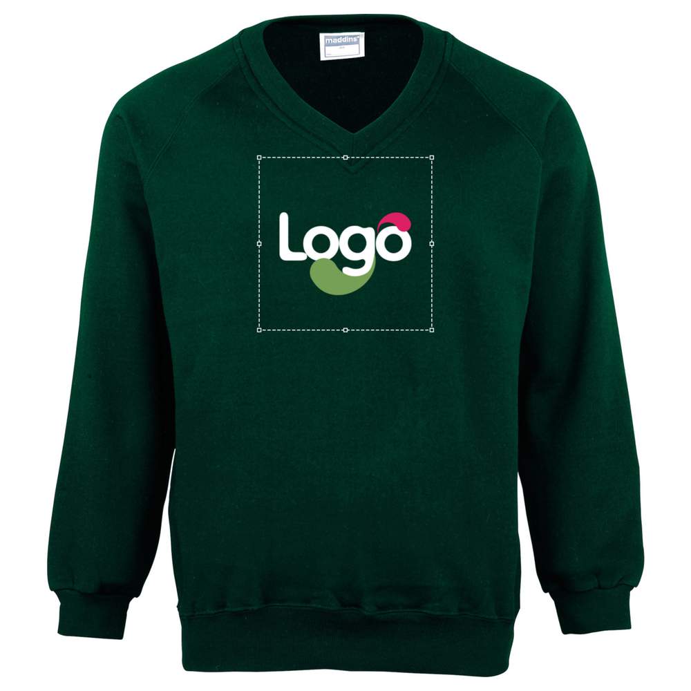 Felpa a collo a V per bambini coloursure™ md02b personalizzata - Bottle green