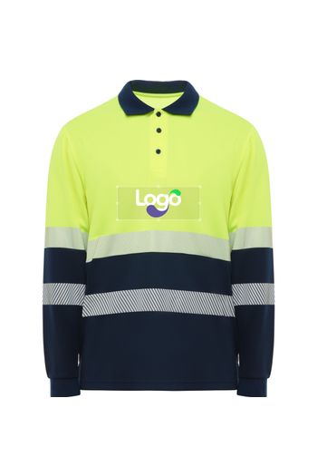 Vegas ls Technical Polo hv9316 - Marine / Jaune fluo