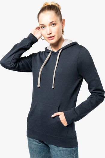 Image produit Sweat-shirt mit kontrastfarbenem Kapuze für Frauen k465