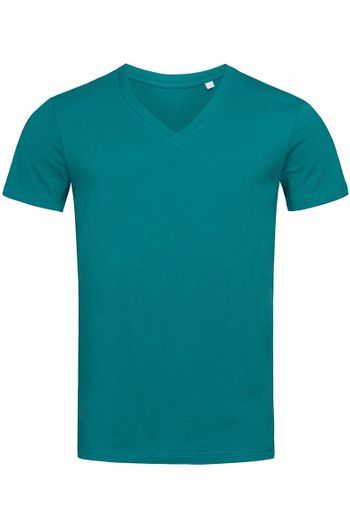 James V-neck Men st9210 Tee-shirt manches courtes coton organique - Pacific blue