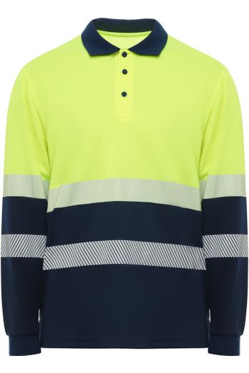 Polo tecnico Vegas ls hv9316 - Marine / Jaune fluo
