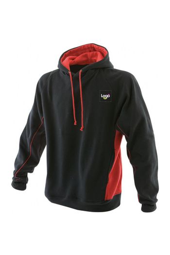 Contrast hoodie lv335 - Black / Red