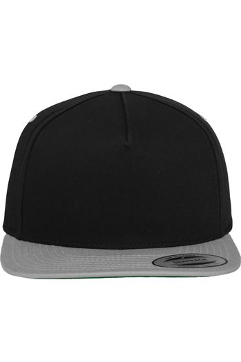 Classic 5 panel snapback cap 6007t - Black / Silver