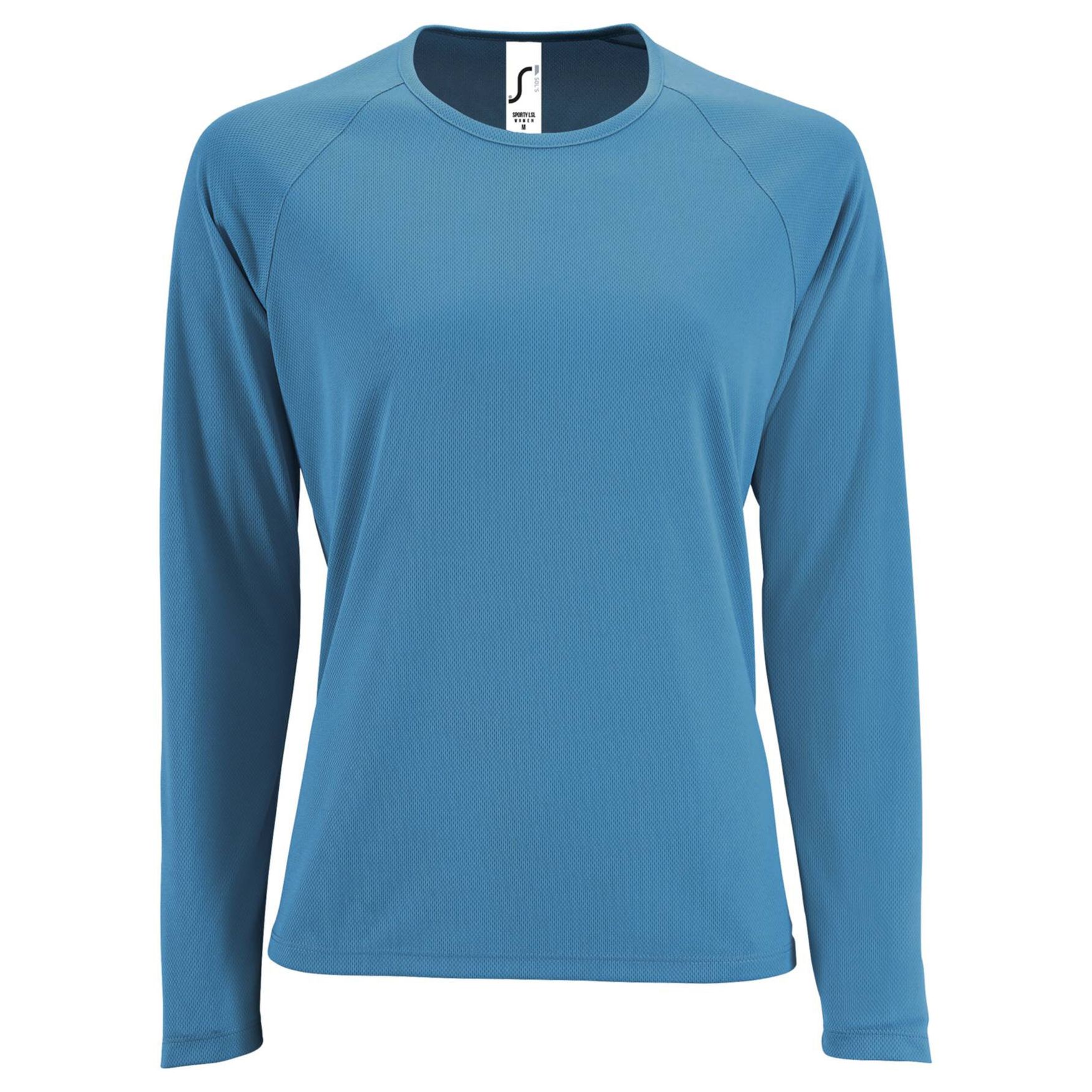 Sporty lsl vrouwen polo shirt polyester mesh 02072 - Aqua