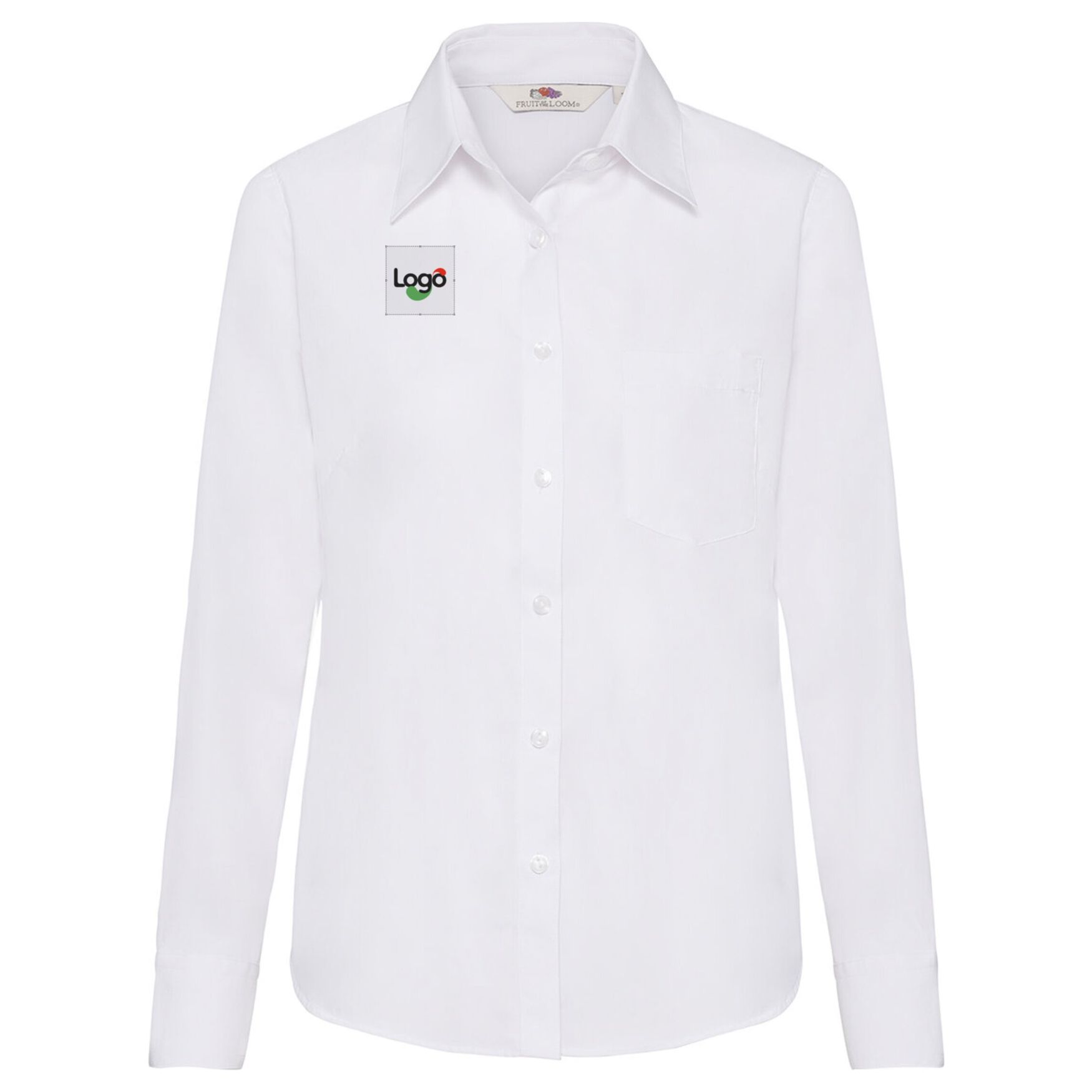 Long sleeve poplin shirt lady-fit 65-012-0 personnalisé - Blanc