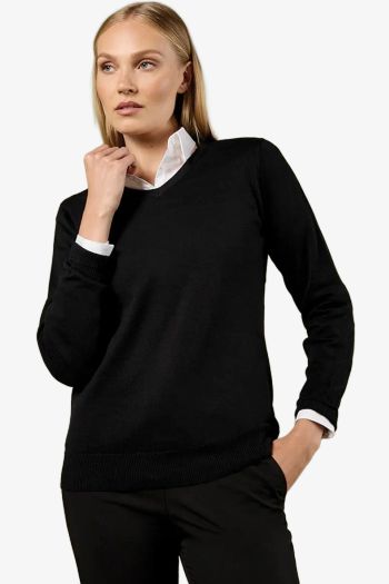 Kobiety arundel v-neck sweater Sweter bawełna akryl kk353