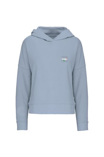 Sweatshirt com capuz lounge bio mulher k494 - Aquamarine