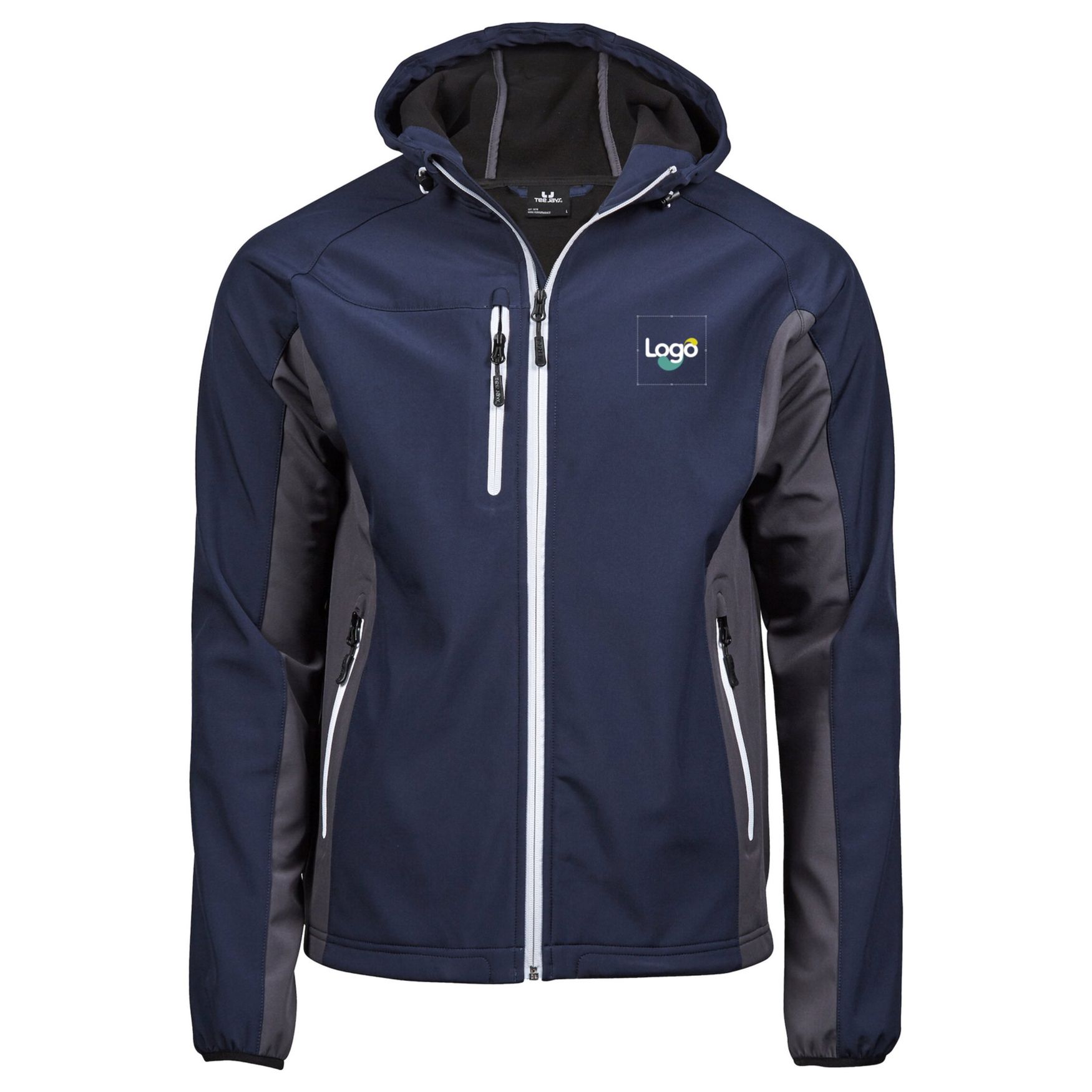 Kapuzenmodetrendsweatjacke 9514 personalisierung - Navy dark grey