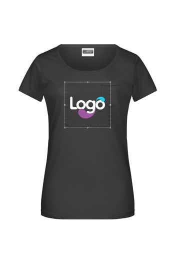 Koszulka damska z kieszenią 8003 Ladies' T Pocket - Black