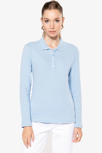 Image produit Polo de manga comprida com algodão piqué mulher k257