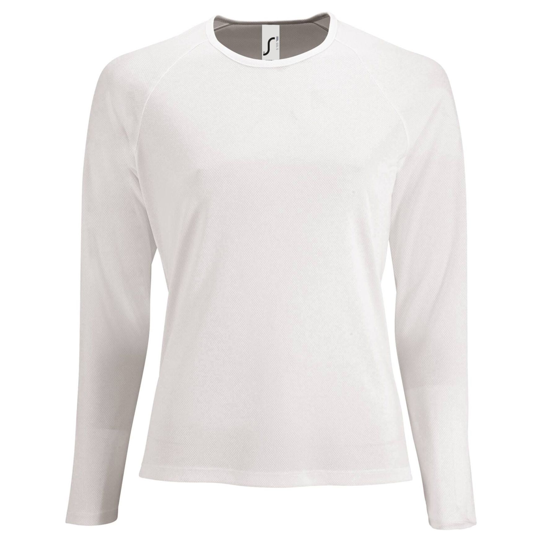 Sporty lsl vrouwen polo shirt polyester mesh 02072 - Blanc