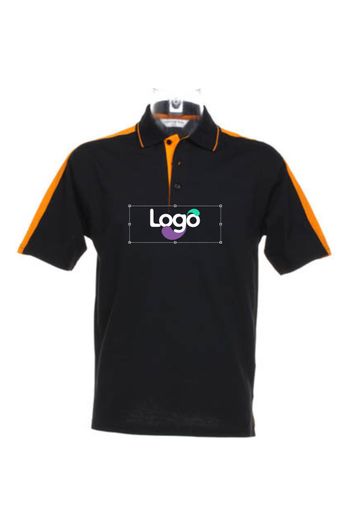 Sportlicher Polo Kontrastpolo kk616 - Black / Orange
