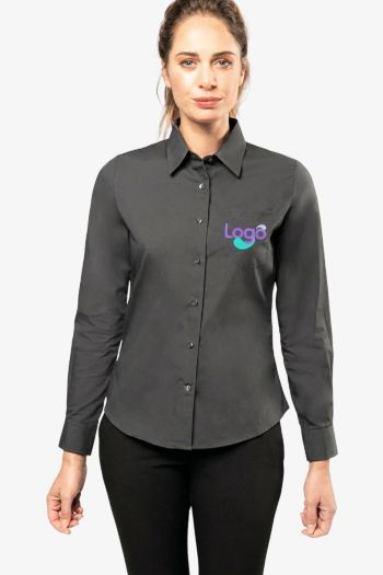 Image produit Chemise popeline manches longues femme k542