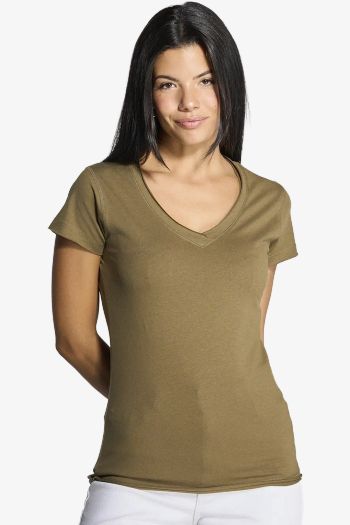 Image produit Camiseta Sicilia cuello en V de algodón para mujer tsulscl
