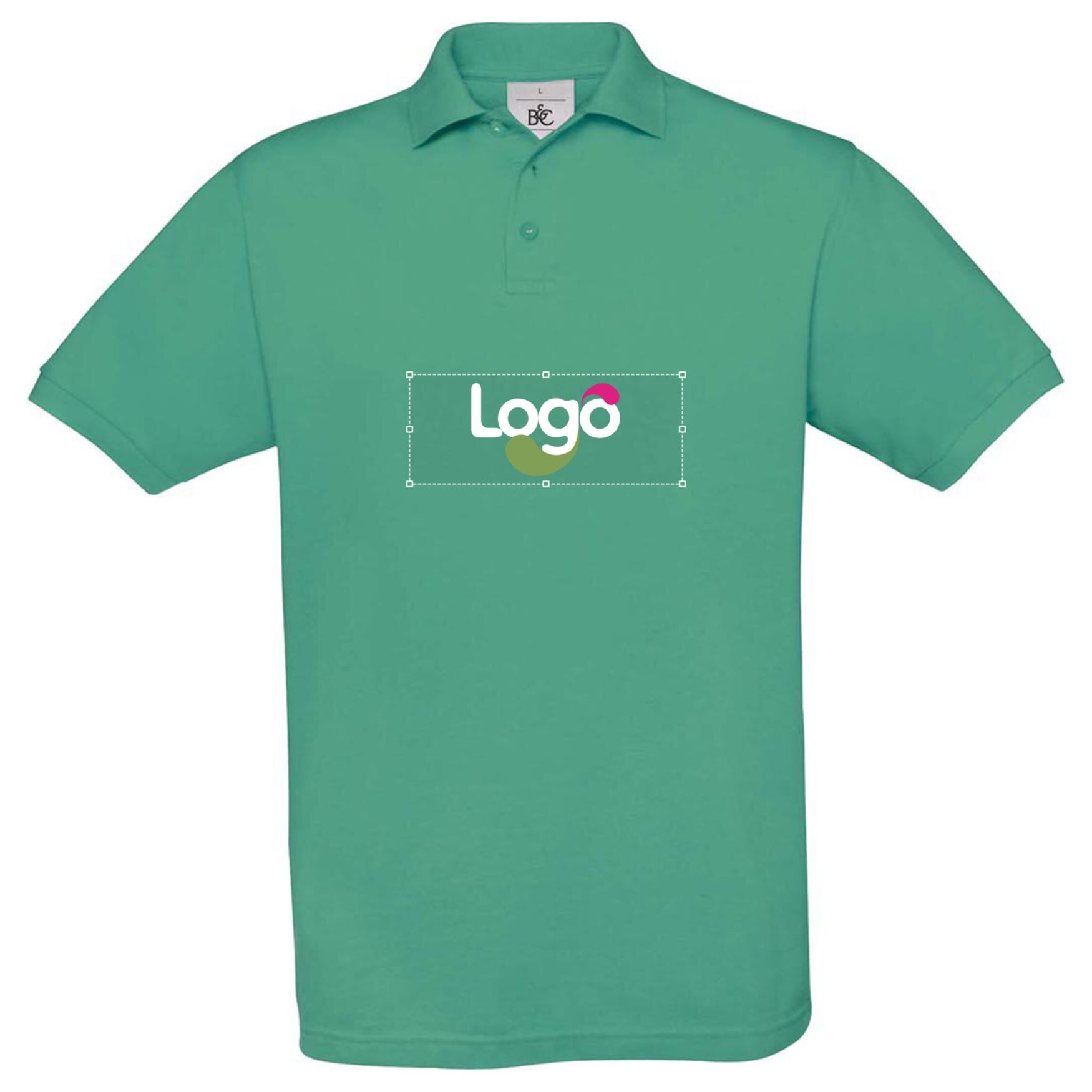 Polo coton boutons pu409 personnalisation - Pacific green