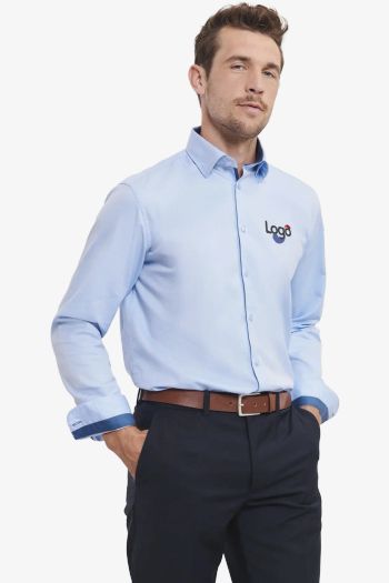 Image produit Chemise contrastée à chevrons cintrée manches longues homme