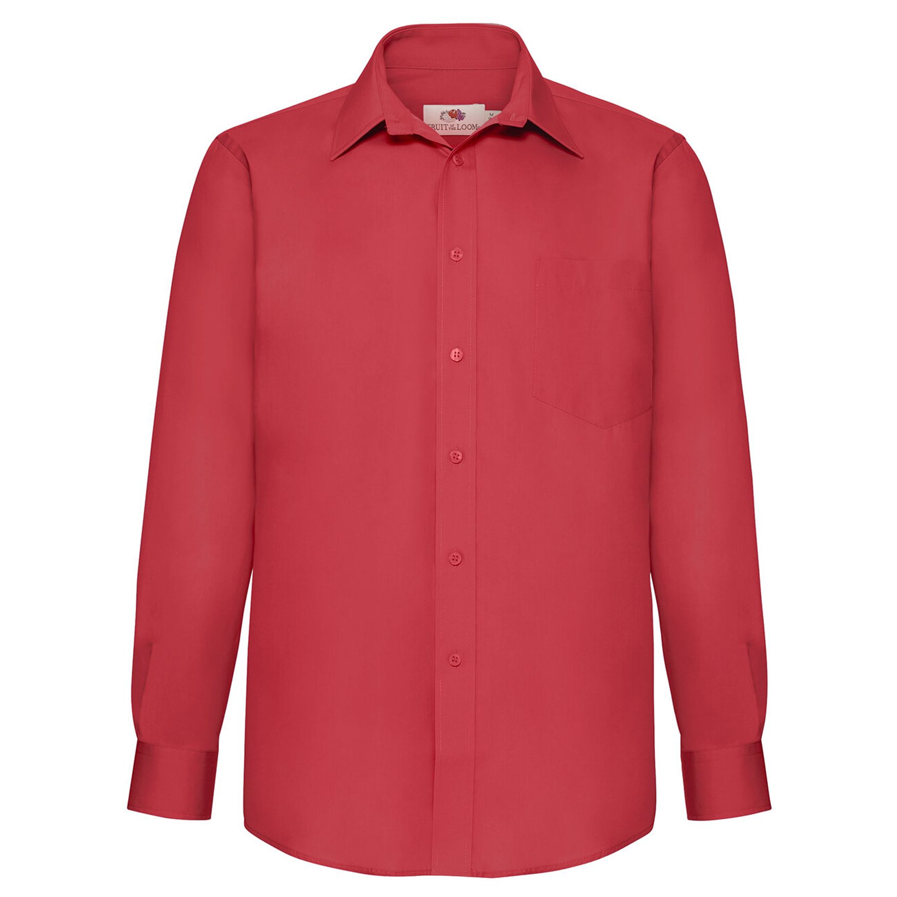 Men's lange mouw poplin hemd 65-118-0 - Rouge