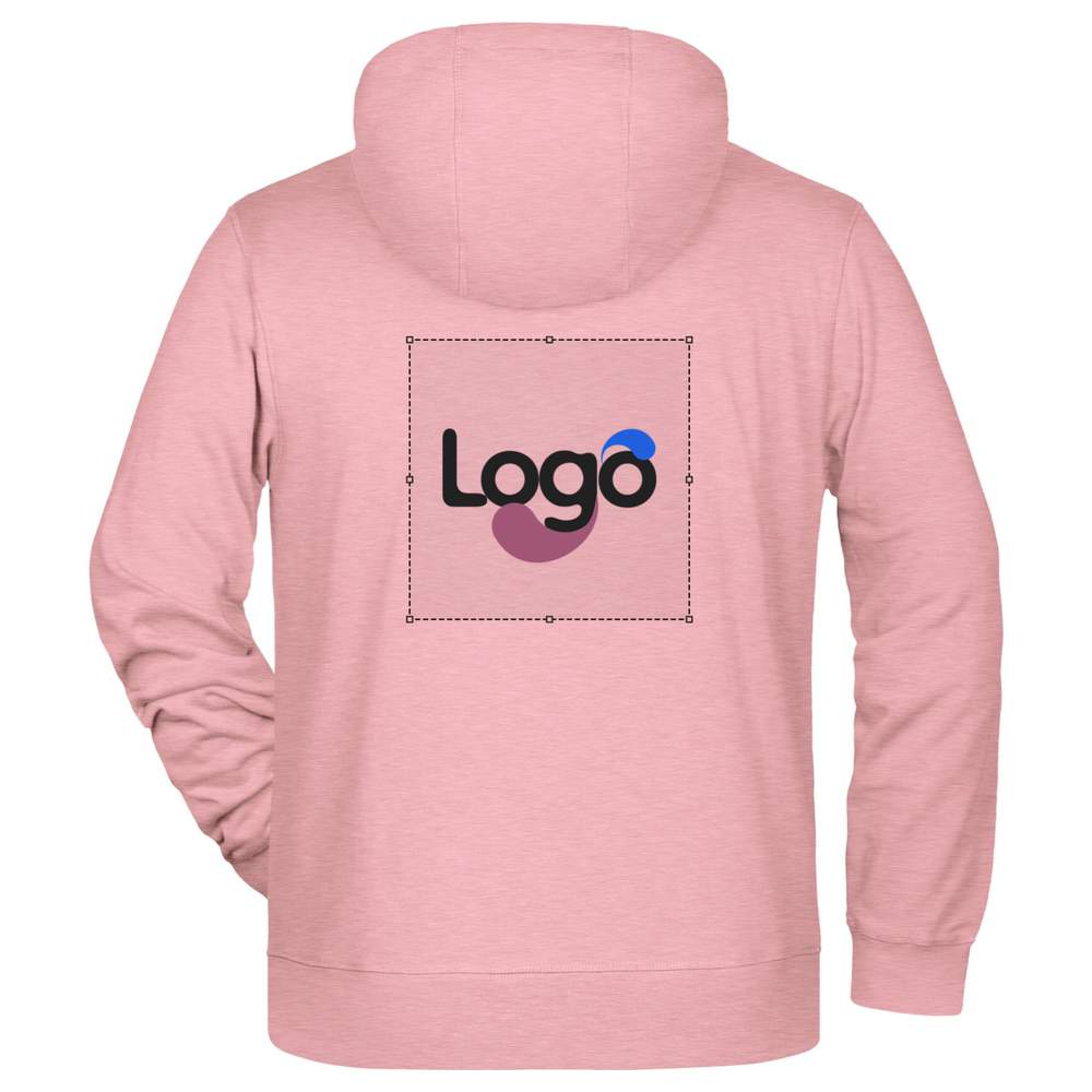 Sudadera con cremallera para hombre 8026 personalización - Rose melange