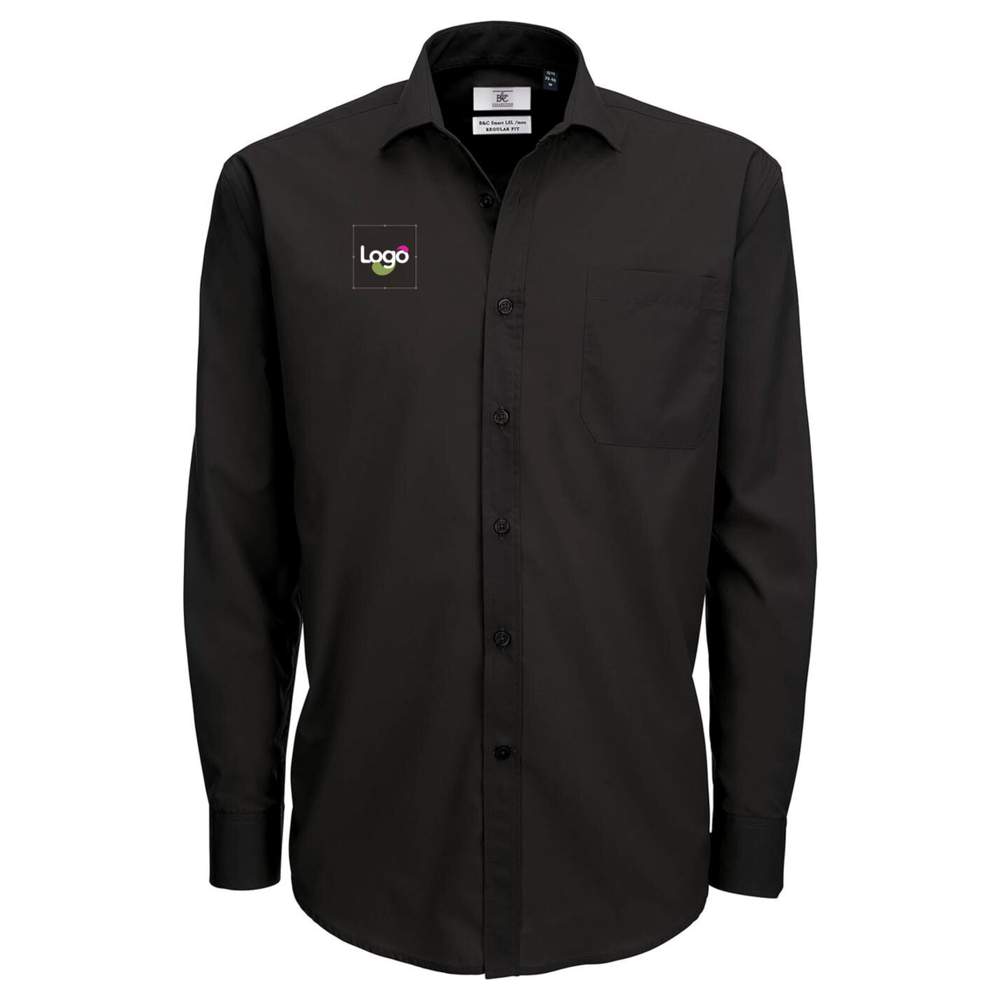 Camicia cotone poliestere B&C COLLECTION smp61 personalizzabile - Black