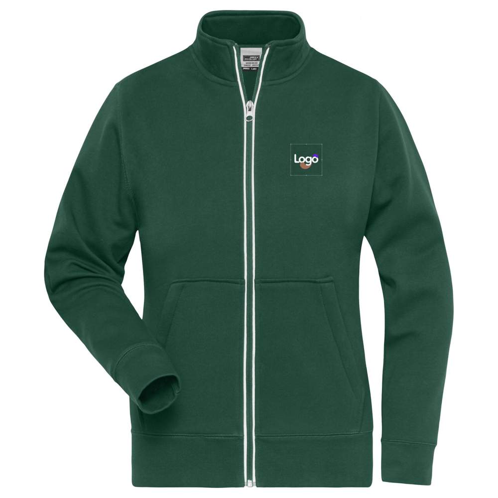 Ladies' dubbelewerkblouse jn1809 personaliseerd - Dark green
