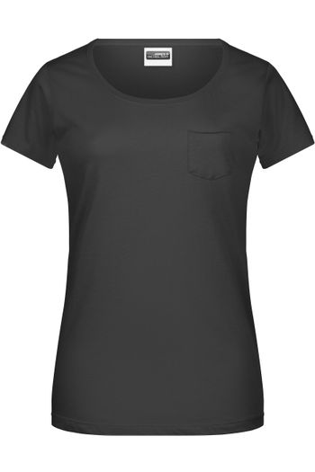 Koszulka damska z kieszenią 8003 Ladies' T Pocket - Black